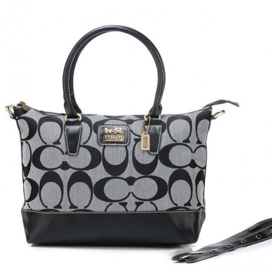 Coach Logo In Monogram Medium Grey Totes BOA | Women - Click Image to Close